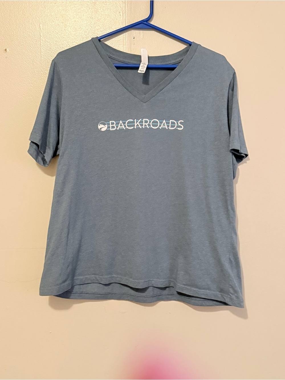 Bella Canvas Blue V-Neck Backroads Graphic Tee